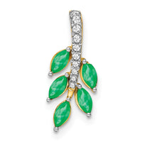 14k Emerald and Diamond Leaf Chain Slide-PM7249-EM-007-YA