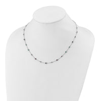 14k White Gold Ruby/Sapph/Emerald/Wht. Topaz 18in. Station Necklace-PM7252-RSE-W