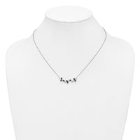 14k White Gold Sapphire and Diamond 18in. Floral Bar Necklace-PM7254-SA-038-WA