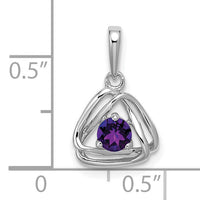 14k White Gold Amethyst Triangle Pendant-PM7395-AM-W