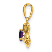 14k Amethyst Triangle Pendant-PM7395-AM-Y