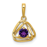 14k Amethyst Triangle Pendant-PM7395-AM-Y