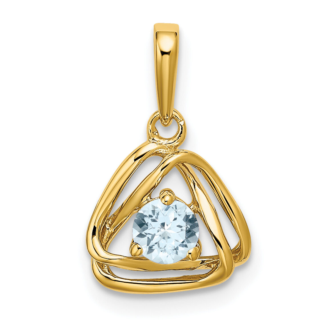14k Aquamarine Triangle Pendant-PM7395-AQ-Y