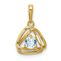 14k Aquamarine Triangle Pendant-PM7395-AQ-Y
