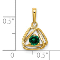 14k Created Emerald Triangle Pendant-PM7395-CEM-Y