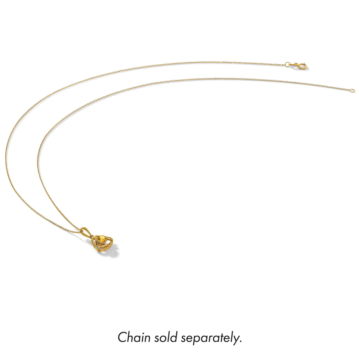 14k Citrine Triangle Pendant-PM7395-CI-Y