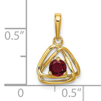 14k Created Ruby Triangle Pendant-PM7395-CRU-Y