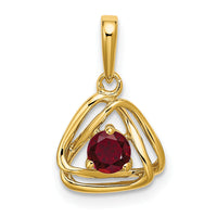14k Created Ruby Triangle Pendant-PM7395-CRU-Y