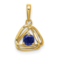 14k Created Sapphire Triangle Pendant-PM7395-CSA-Y