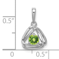 14k White Gold Peridot Triangle Pendant-PM7395-PE-W
