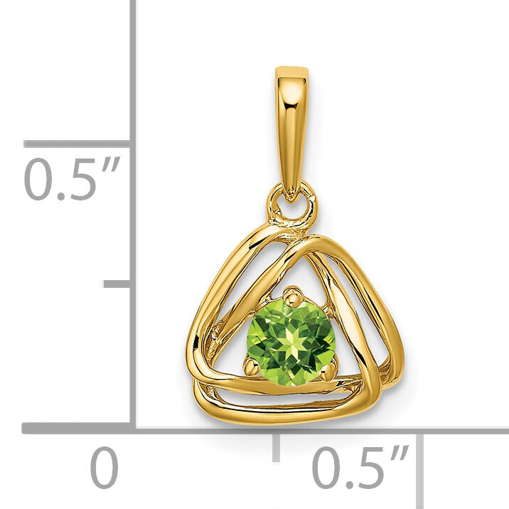 14k Peridot Triangle Pendant-PM7395-PE-Y