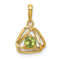 14k Peridot Triangle Pendant-PM7395-PE-Y