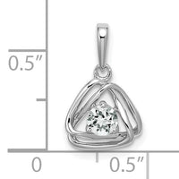14k White Gold White Topaz Triangle Pendant-PM7395-WT-W