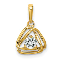 14k White Topaz Triangle Pendant-PM7395-WT-Y