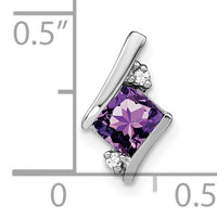 14K White Gold  Cushion Amethyst and Diamond Chain Slide-PM7398-AM-002-WA