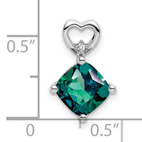 14k White Gold Created Alexandrite and Diamond Heart Chain Slide-PM7399-CA-001-WA