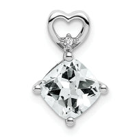 14k White Gold White Topaz and Diamond Heart Chain Slide-PM7399-WT-001-WA