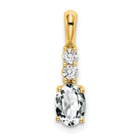 14K Oval White Topaz and Diamond Pendant-PM7406-WT-013-YA