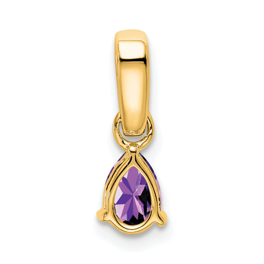 14K Pear Amethyst and Diamond Pendant-PM7409-AM-005-YA
