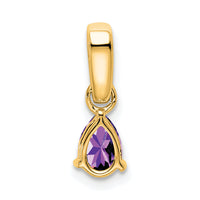 14K Pear Amethyst and Diamond Pendant-PM7409-AM-005-YA