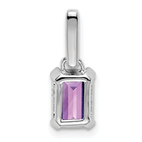 14K White Gold Amethyst and Diamond Pendant-PM7410-AM-004-WA