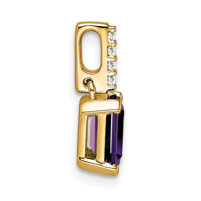 14K Amethyst and Diamond Pendant-PM7410-AM-004-YA