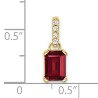 14K Created Ruby and Diamond Pendant-PM7410-CRU-004-YA