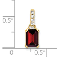 14K Garnet and Diamond Pendant-PM7410-GA-004-YA