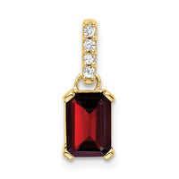 14K Garnet and Diamond Pendant-PM7410-GA-004-YA