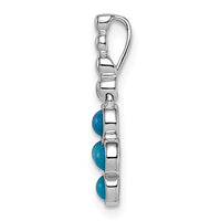14k White Gold Turquoise Pendant-PM7414-BTQ-W