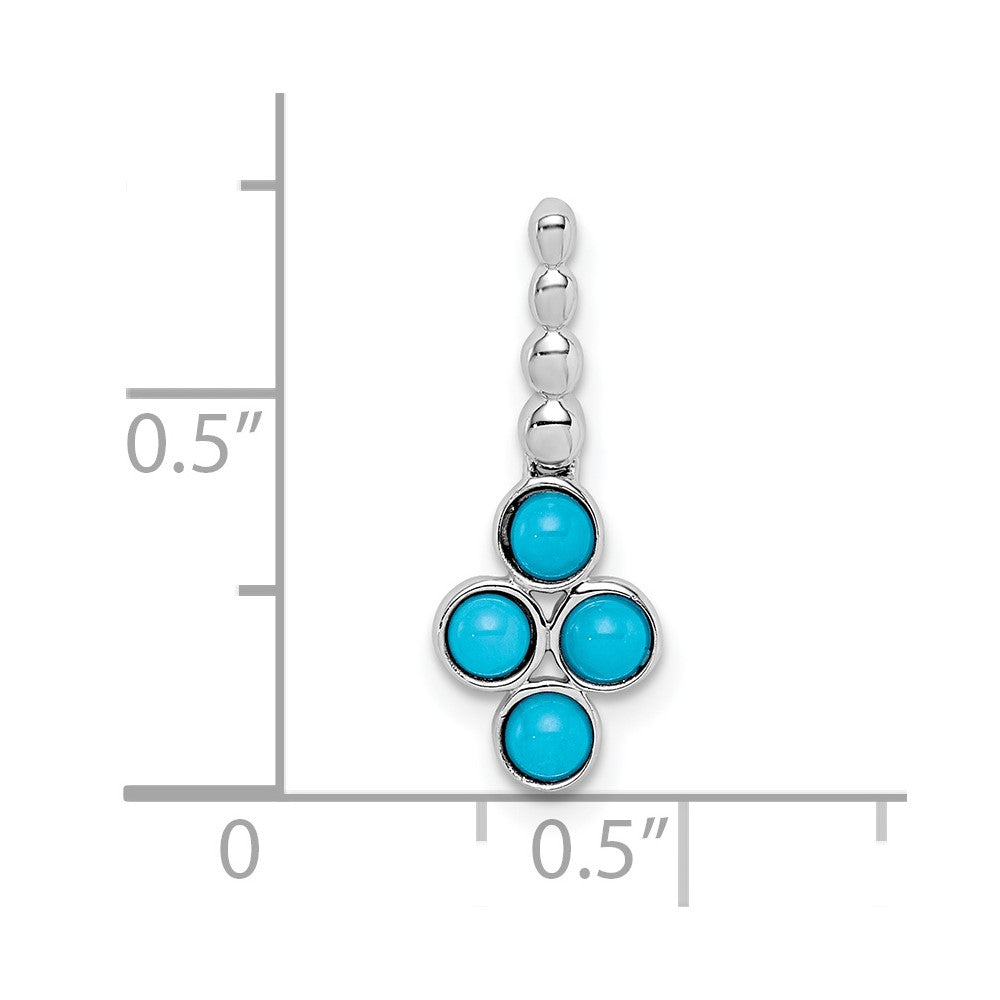14k White Gold Turquoise Pendant-PM7414-BTQ-W