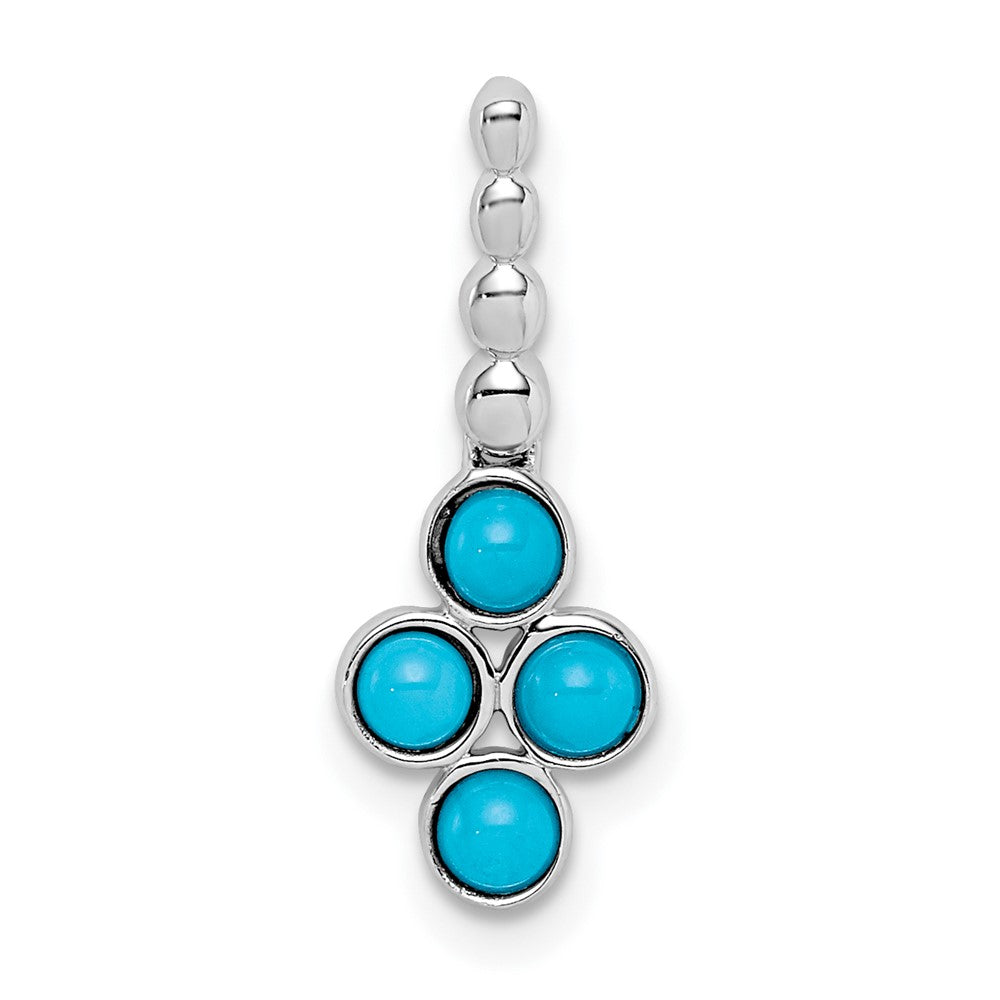 14k White Gold Turquoise Pendant-PM7414-BTQ-W