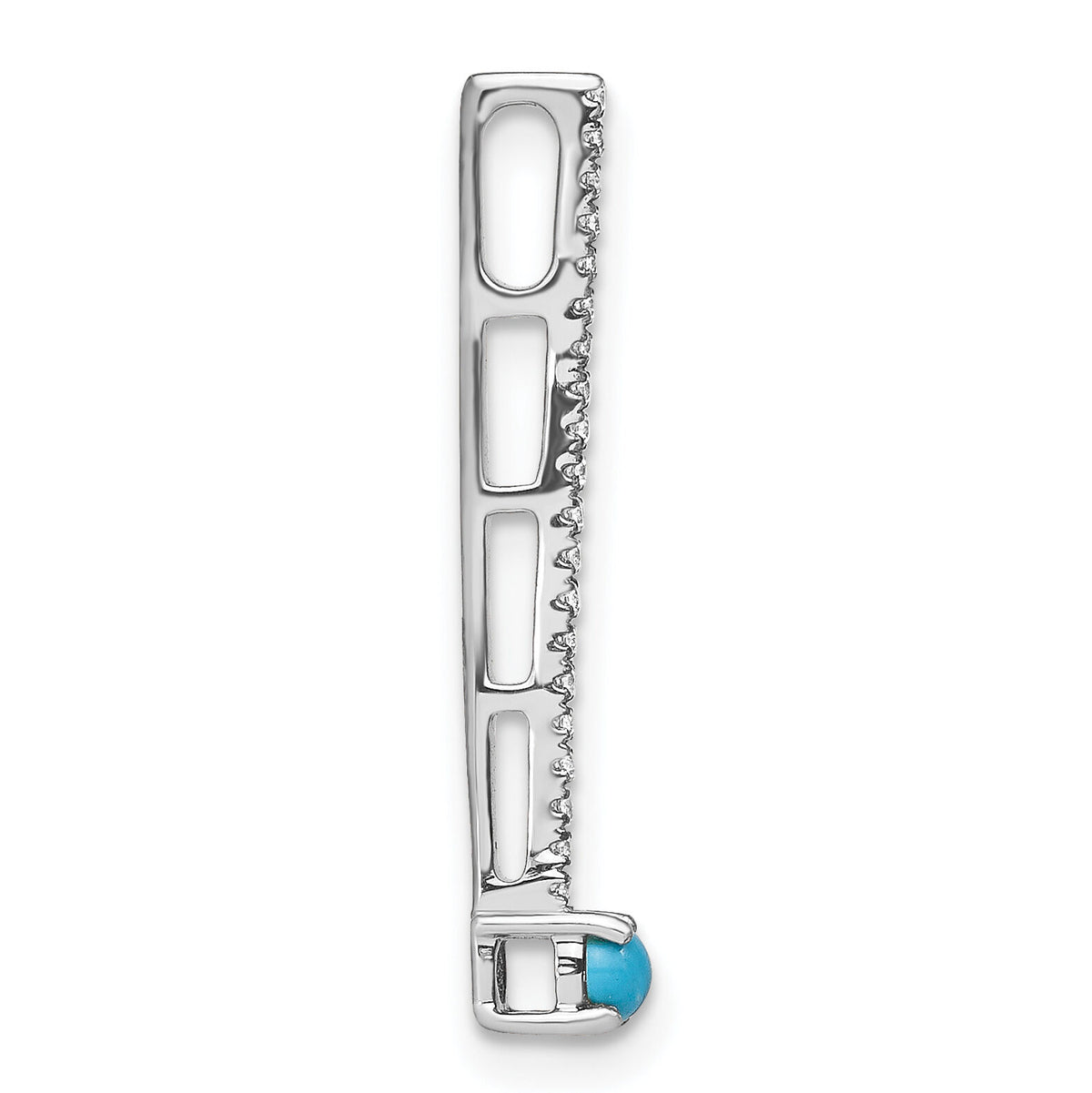 14k White Gold Turquoise and White Topaz Pendant-PM7415-BTQ-W