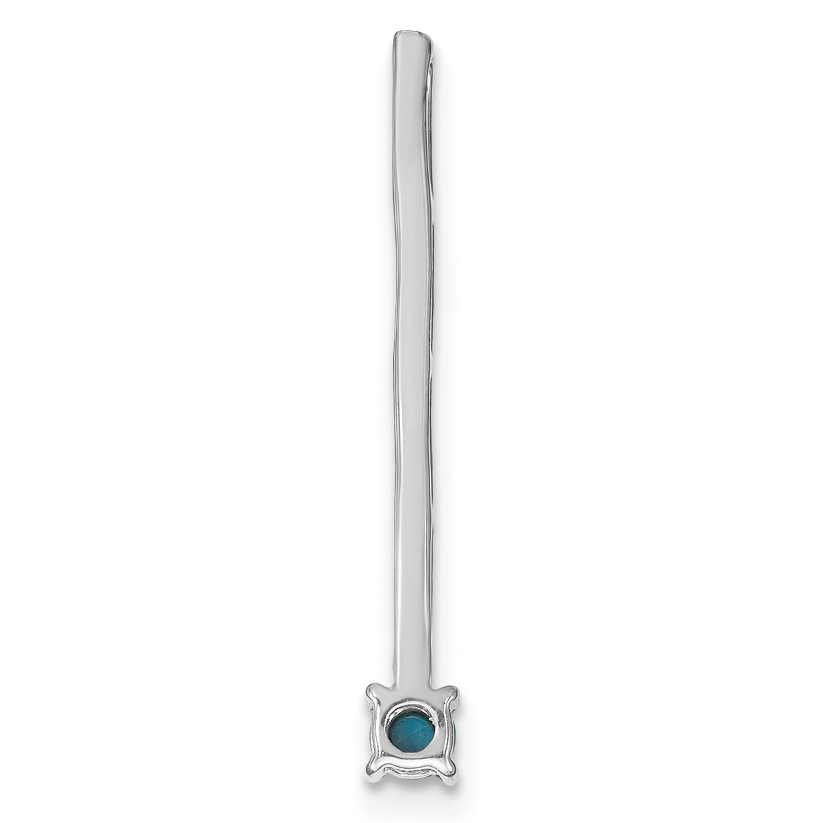 14k White Gold Turquoise and White Topaz Pendant-PM7415-BTQ-W
