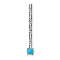 14k White Gold Turquoise and White Topaz Pendant-PM7415-BTQ-W