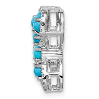 14k White Gold Turquoise and White Topaz Butterfly Chain Slide-PM7426-BTQ-W