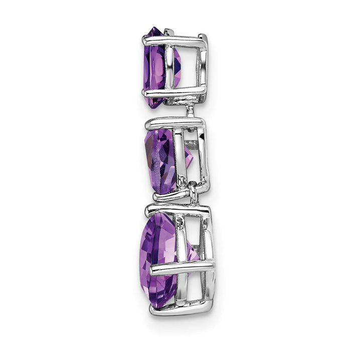 14k White Gold Amethyst Chain Slide-PM7457-AM-W