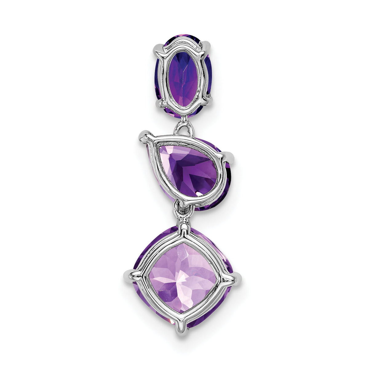 14k White Gold Amethyst Chain Slide-PM7457-AM-W