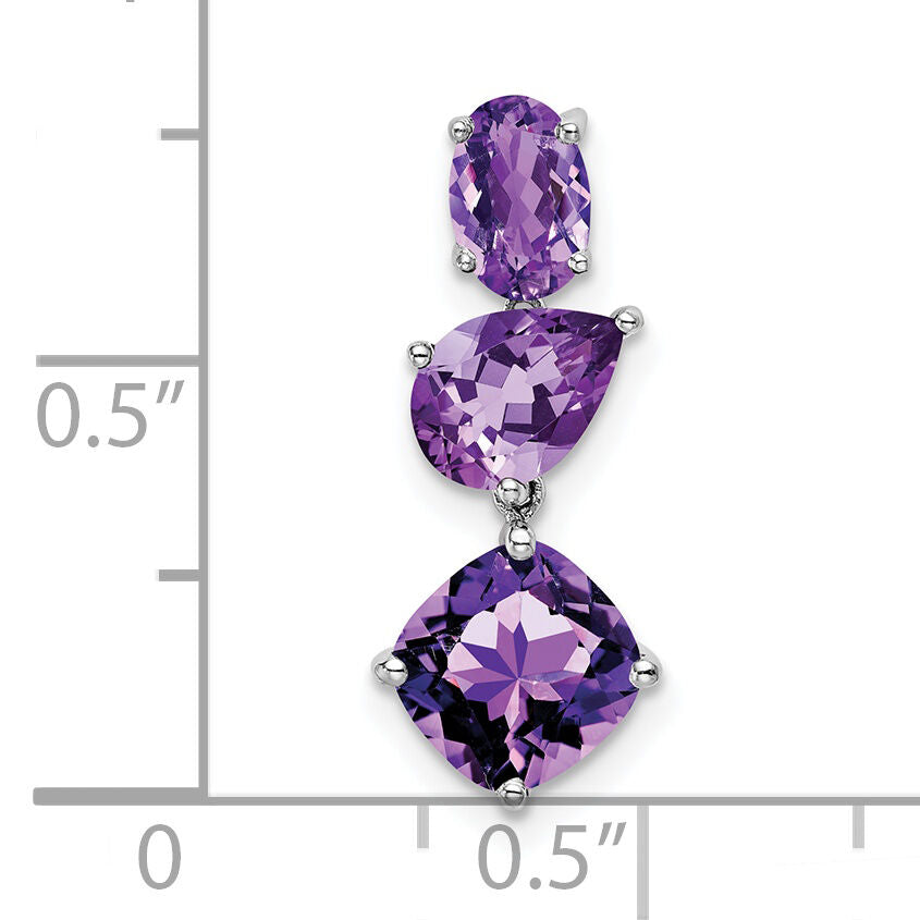 14k White Gold Amethyst Chain Slide-PM7457-AM-W