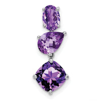 14k White Gold Amethyst Chain Slide-PM7457-AM-W