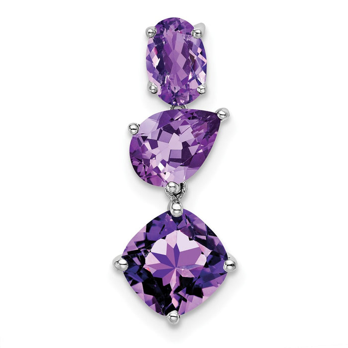 14k White Gold Amethyst Chain Slide-PM7457-AM-W