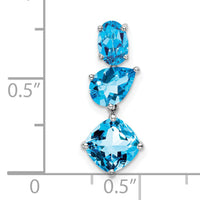 14k White Gold Blue Topaz & Sky Blue Chain Slide-PM7457-BT-W