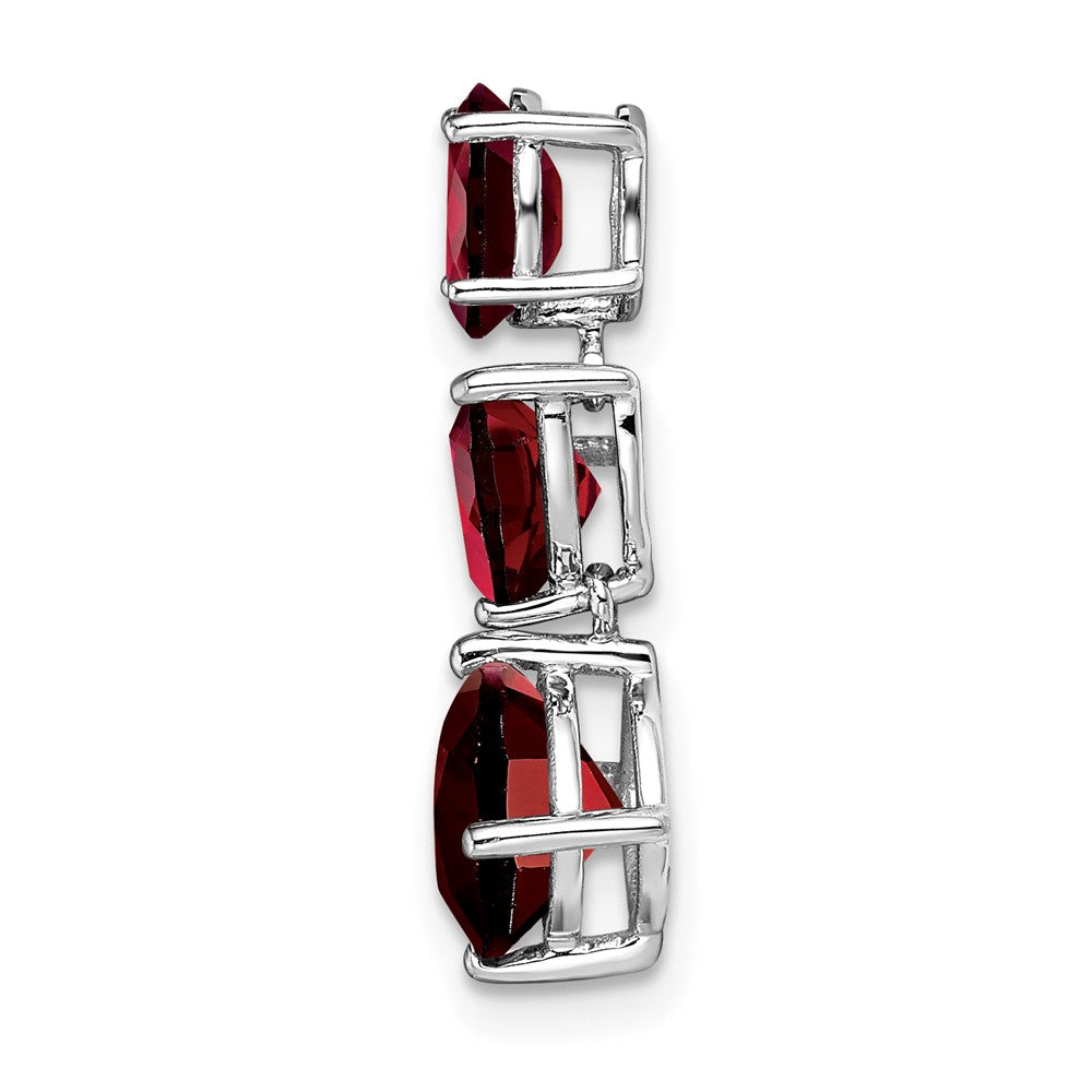 14k White Gold Garnet Chain Slide-PM7457-GA-W