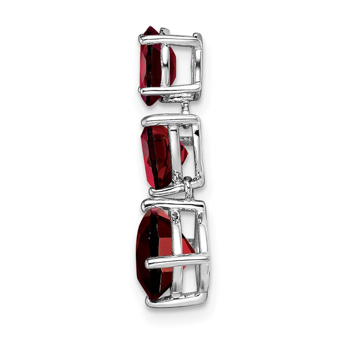 14k White Gold Garnet Chain Slide-PM7457-GA-W