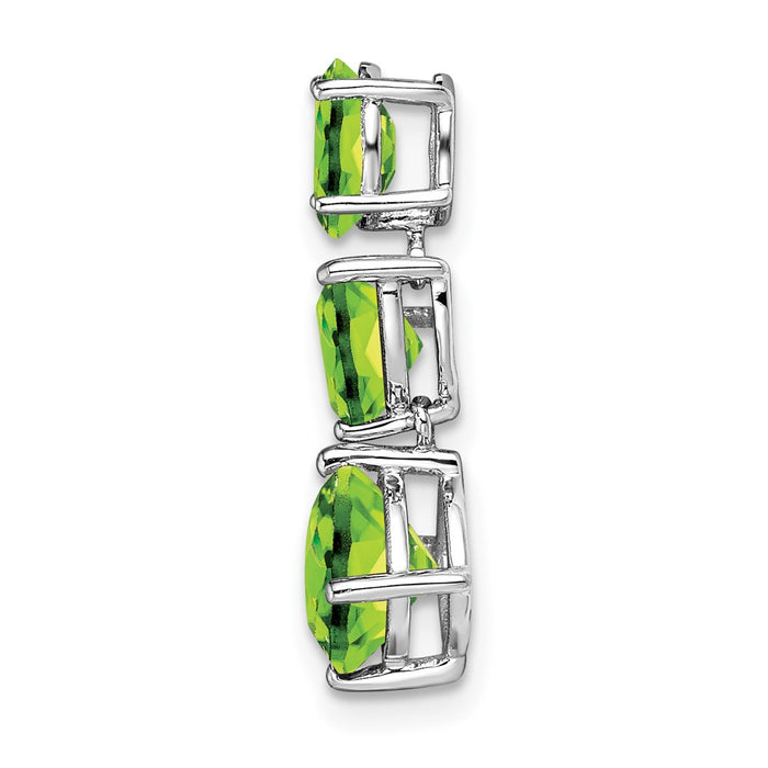 14k White Gold Peridot Chain Slide-PM7457-PE-W