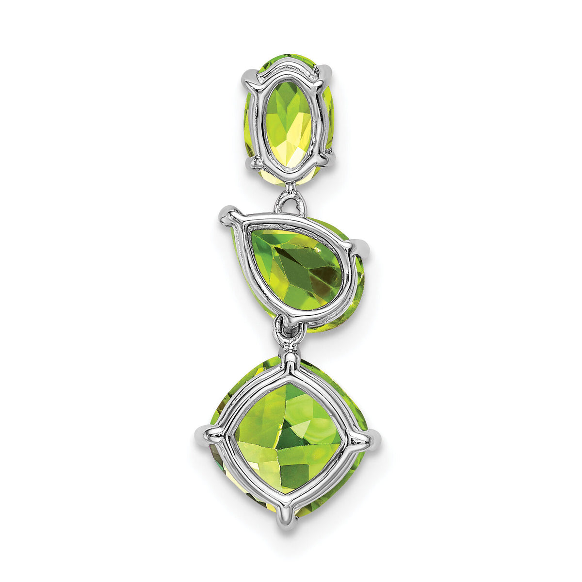 14k White Gold Peridot Chain Slide-PM7457-PE-W