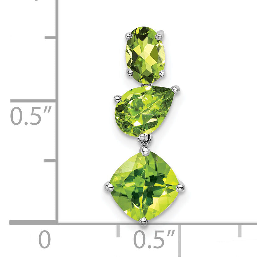 14k White Gold Peridot Chain Slide-PM7457-PE-W
