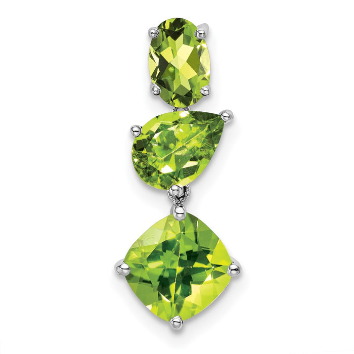 14k White Gold Peridot Chain Slide-PM7457-PE-W