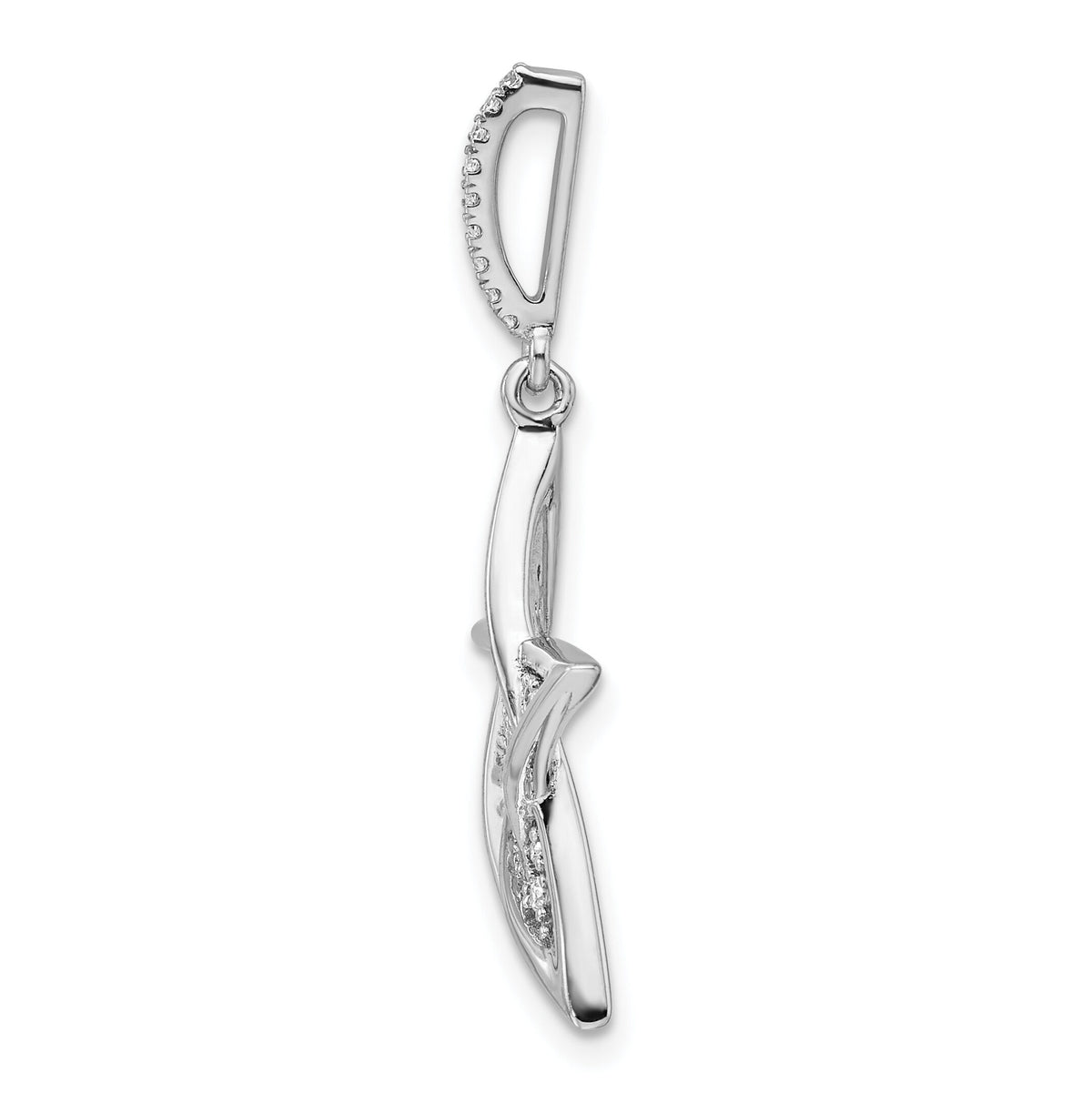 14k White Gold Polished Diamond Star Pendant-PM8110-023-WA