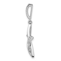 14k White Gold Polished Diamond Star Pendant-PM8110-023-WA